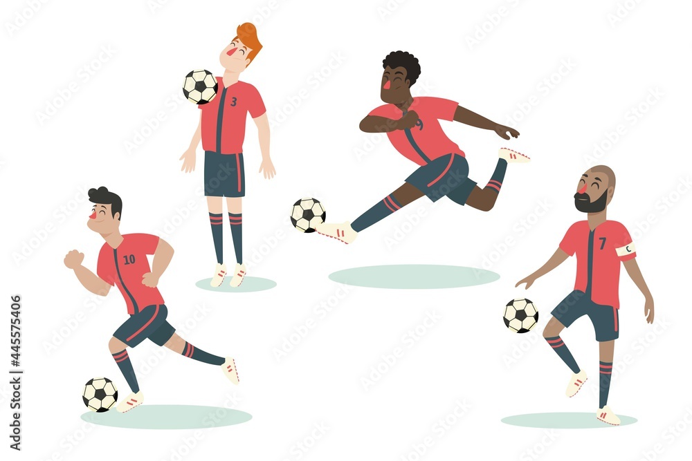 Flat Design Football Players Collection_4