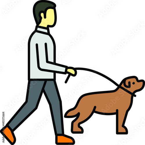 Leash Concept, Pet Sitting Vector Color Icon Design, Everyday life Symbol, Daily Routine life Sign, Activities of daily living Stock, Taking Dog to Walk illustration