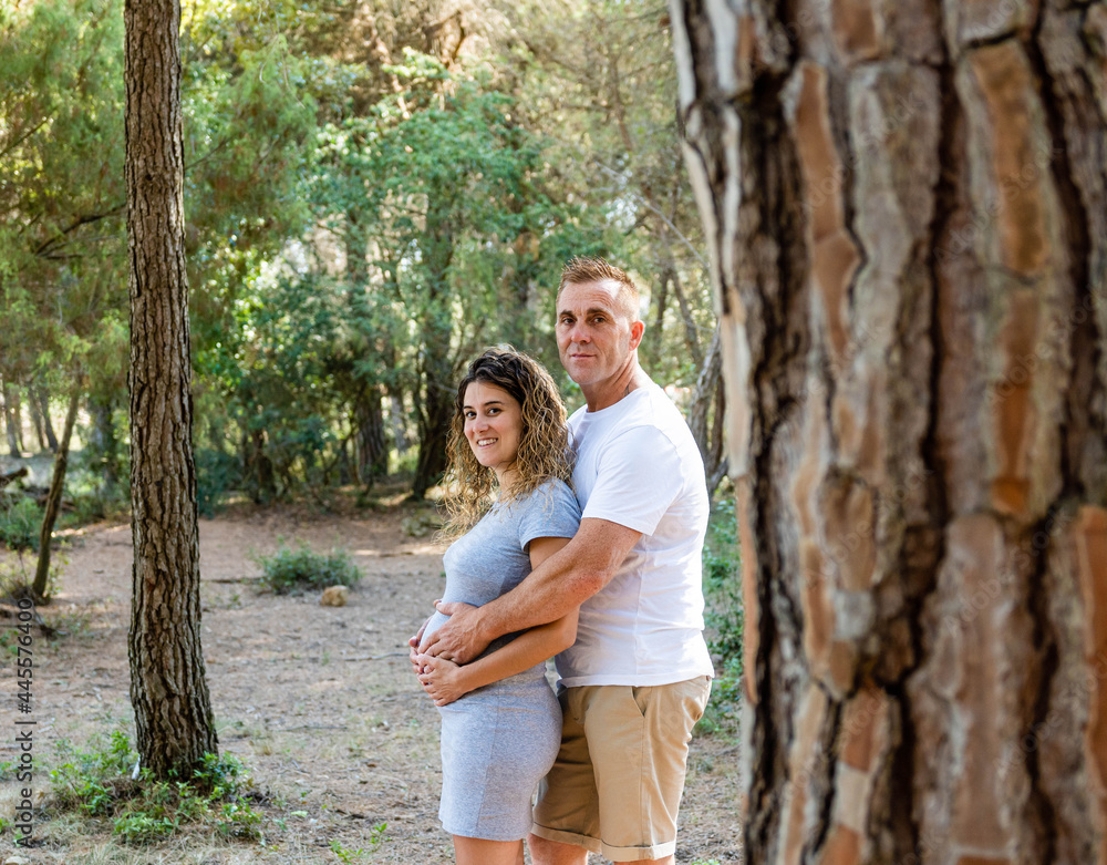 Fototapeta premium Young couple celebrating pregnancy