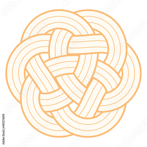 Vector silhouette twisted line circle mat. Mandala Isolated on white background.