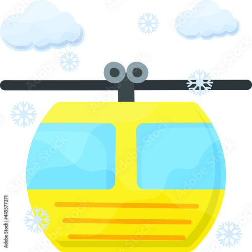 Aerial tramway Concept, Cable Car Vector Icon Design, Travel and Tourism Symbol, Holiday and Vacation Sign, Discovery and exploration Stock,  Alpine regions transport illustration