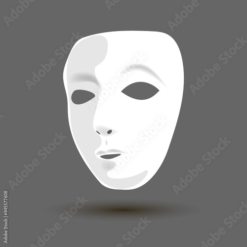 Theater masks. White theater mask. Vector illustration. Vector art.