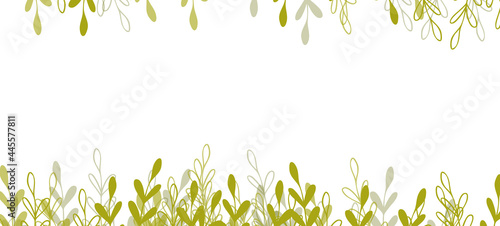 Wallpaper Mural Floral web banner with drawn color exotic leaves. Nature concept design. Modern floral compositions with summer branches. Vector illustration on the theme of ecology, natura, environment. Copy space Torontodigital.ca