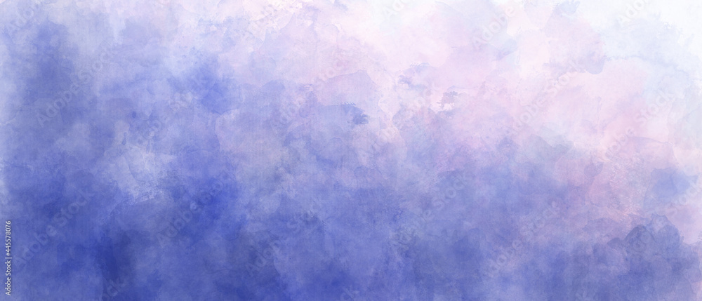 Obraz dark purple, violet pink and white gradient background of watercolor clouds texture