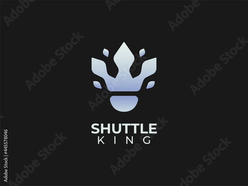 Shuttlecock Logo design, king crown logo