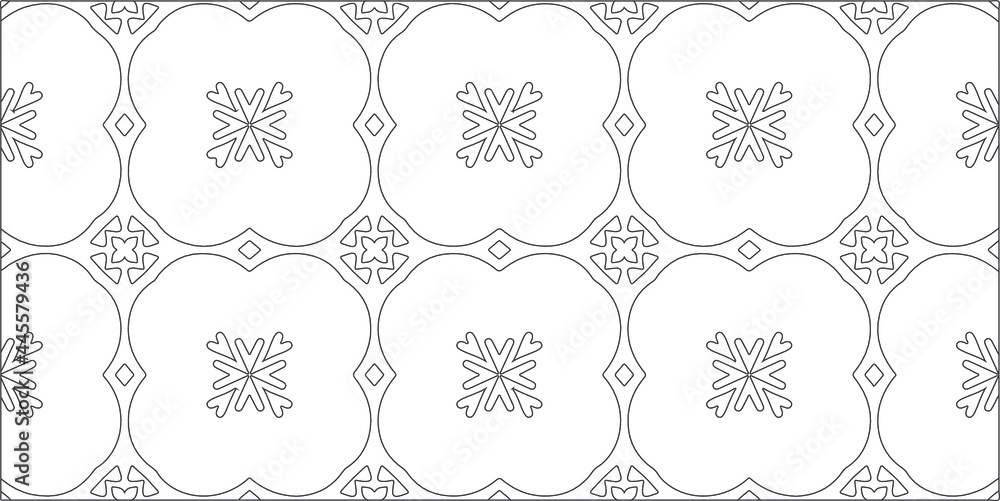  Vector geometric pattern. Repeating elements stylish background abstract ornament for wallpapers and backgrounds. Black and white pattern.