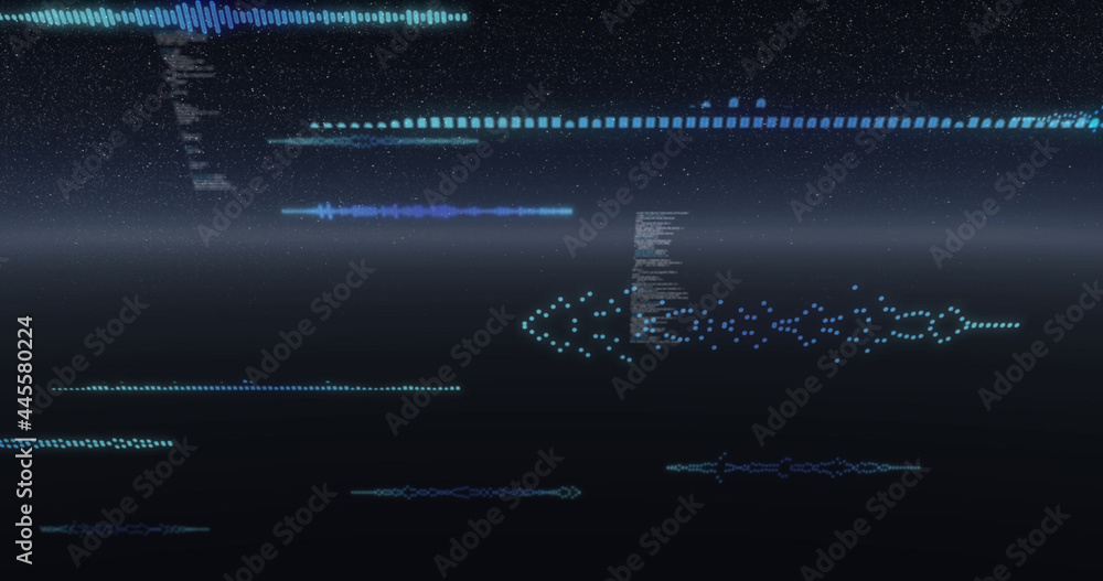 Image of data processing and statistics recording over universe Image of data processing and statistics recording over universe