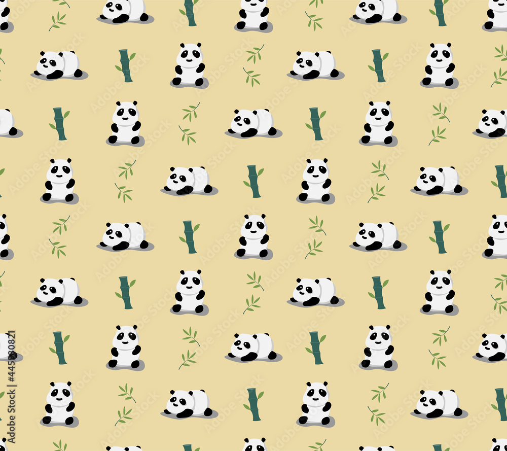 Panda with bamboo pattern seamless. Panda with bamboo pattern seamless.