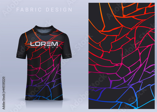 Fabric textile design for Sport t-shirt, Soccer jersey mockup for football club. uniform front view.