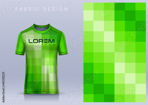 Fabric textile design for Sport t-shirt, Soccer jersey mockup for football club. uniform front view.