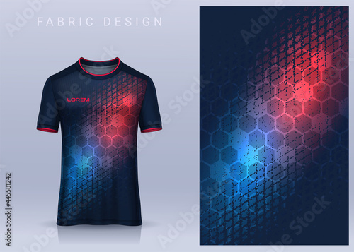 Fabric textile design for Sport t-shirt, Soccer jersey mockup for football club. uniform front view.