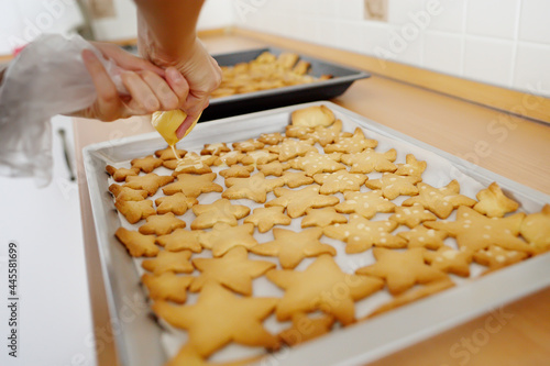 Homemade tasty cookies looking like stars