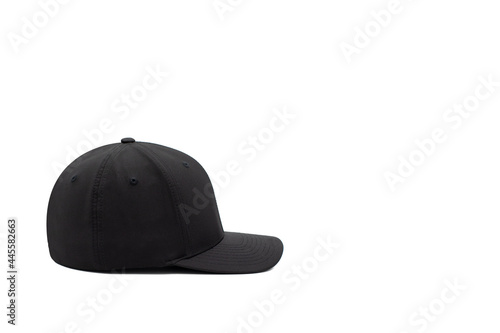 black right side baseball cap isolated on white infinity cove background