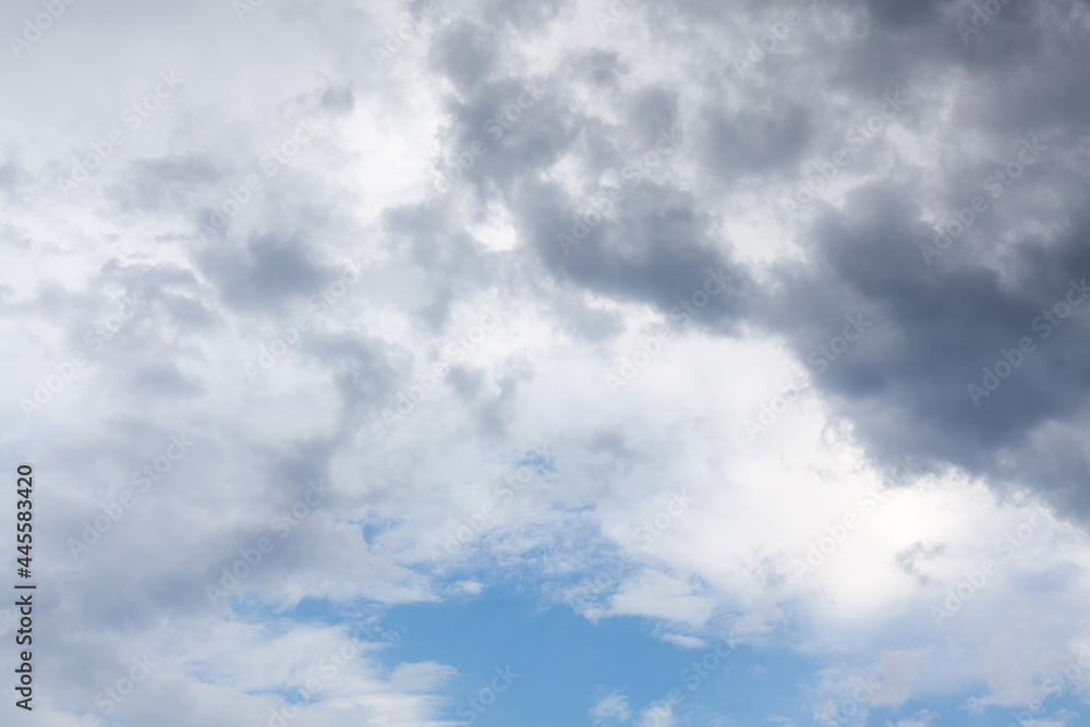 A piece of blue sky among storm clouds, Tver region, Russia