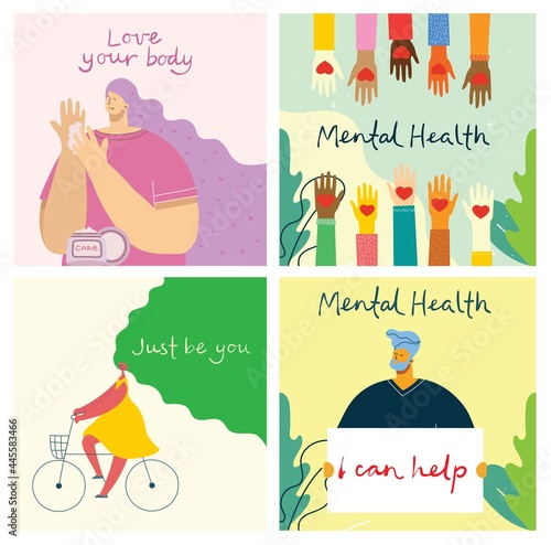 Mental health care treatment vector illustration concept. specialist doctor work to give psychology therapy. Tiny people character with ladder design.