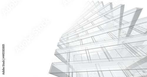 modern architecture concept digital drawing