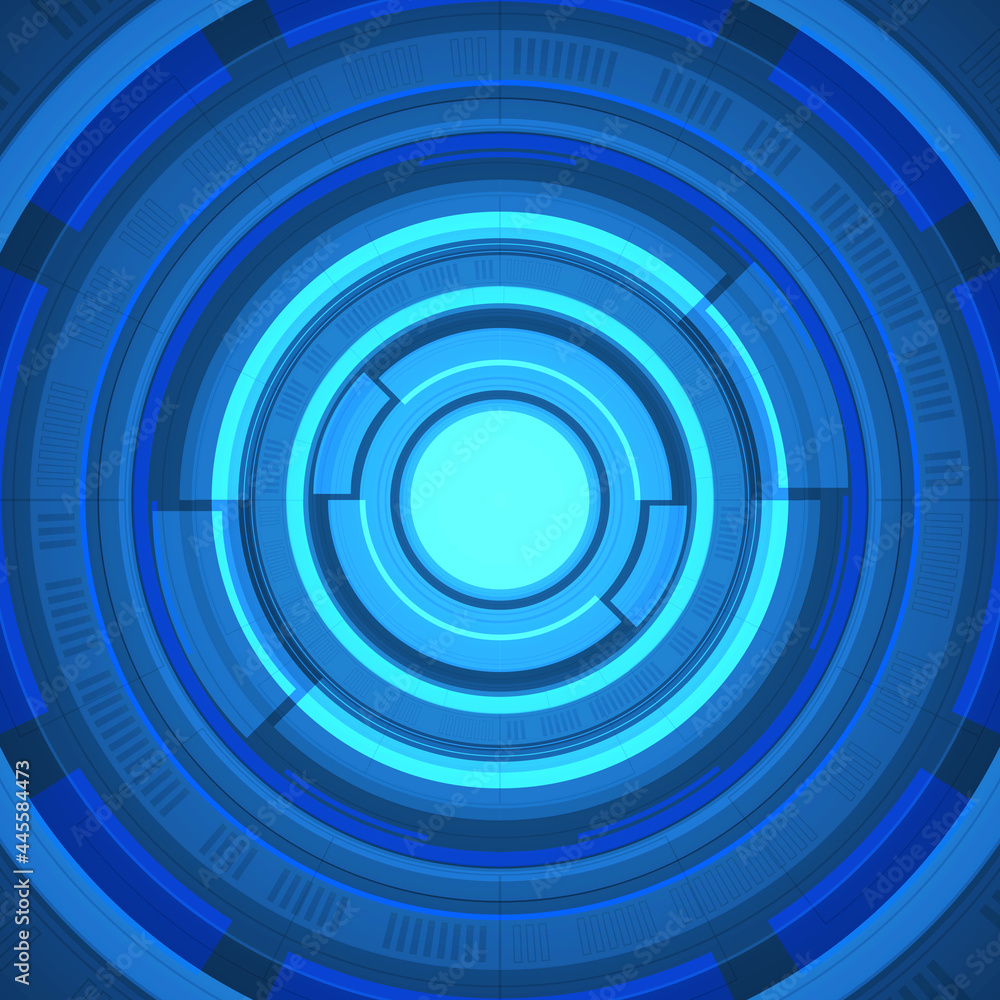 Abstract overlap circle digital background, smart lens technology with light effect