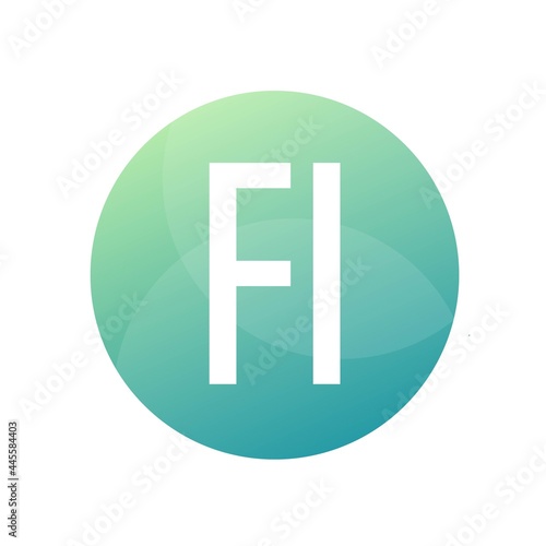 FI Letter Logo Design With Simple style