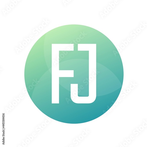 FJ Letter Logo Design With Simple style