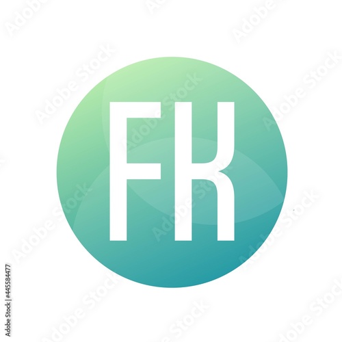 FK Letter Logo Design With Simple style