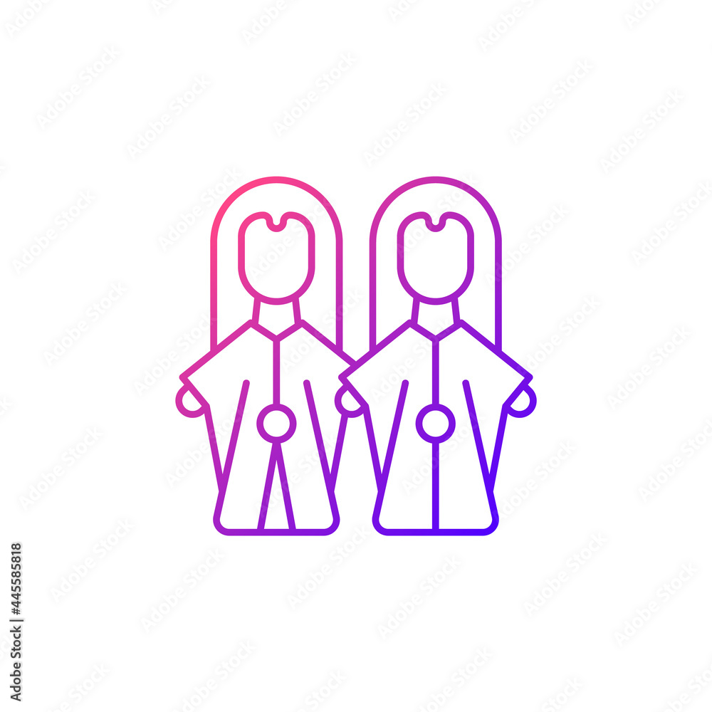 Glove puppets gradient linear vector icon. Budaix national entertainment. Finger dancing artisan. Thin line customizable illustration. Isolated vector contour symbol for light mode. Glove puppets gradient linear vector icon. Budaix national entertainment. Finger dancing artisan. Thin line customizable illustration. Isolated vector contour symbol for light mode.
