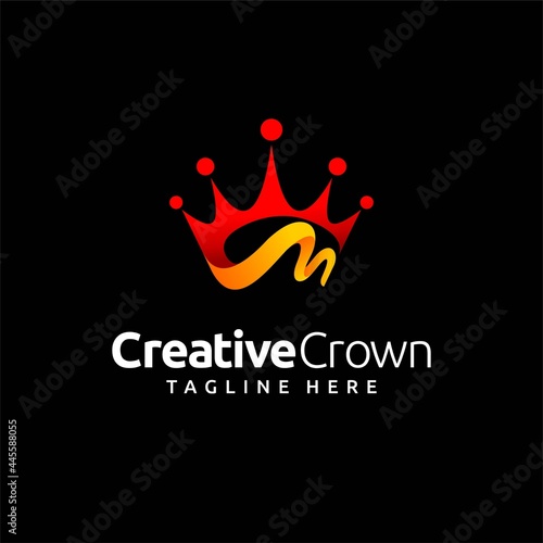 Creative crown logo design, letter M concept