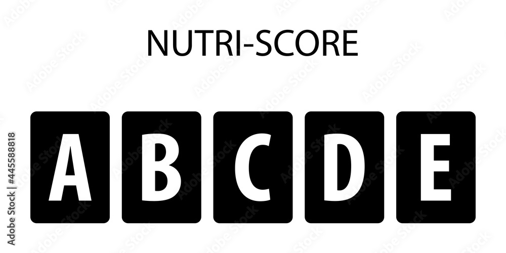 Nutrition score icon symbol set Nutrition score icon symbol set