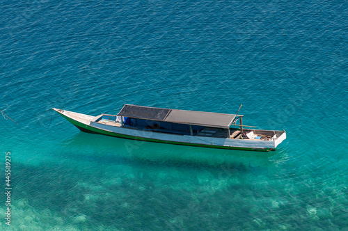 boat on the beach of the 17-island, Riung Indonesia