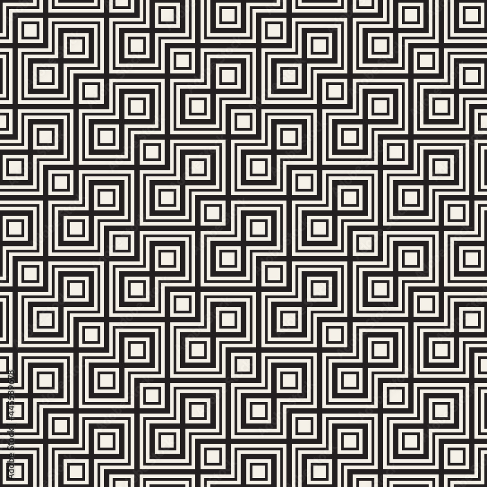 Vector seamless pattern. Repeating geometric elements. Stylish monochrome abstract background design. Vector seamless pattern. Repeating geometric elements. Stylish monochrome abstract background design.