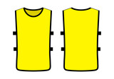 Yellow Soccer Football Training Vest Template On White Background.Front and Back Views.