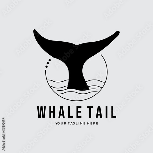 whale tail logo vector illustration template design graphic
