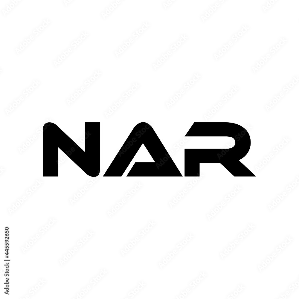 NAR letter logo design with white background in illustrator, vector logo modern alphabet font overlap style. calligraphy designs for logo, Poster, Invitation, etc.