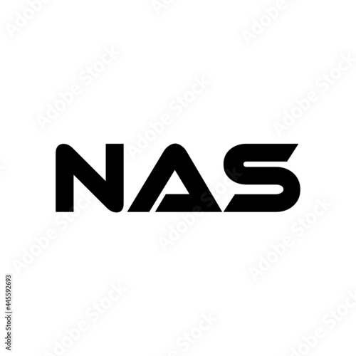 NAS letter logo design with white background in illustrator, vector logo modern alphabet font overlap style. calligraphy designs for logo, Poster, Invitation, etc. photo
