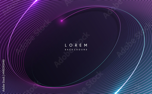 Abstract neon color circle lines background