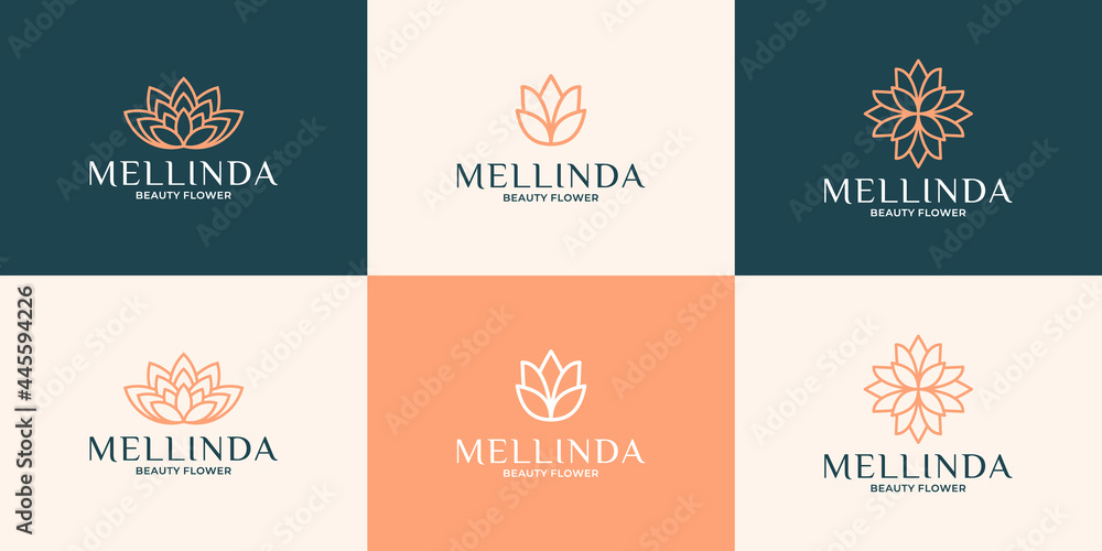 lotus logo design for salon, and spa