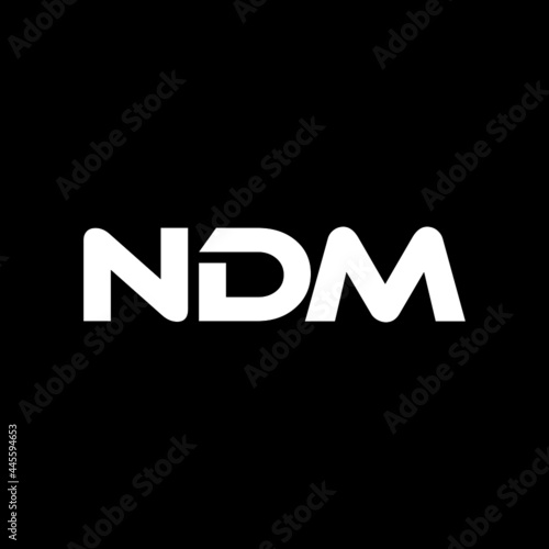 NDM letter logo design with black background in illustrator, vector logo modern alphabet font overlap style. calligraphy designs for logo, Poster, Invitation, etc. photo