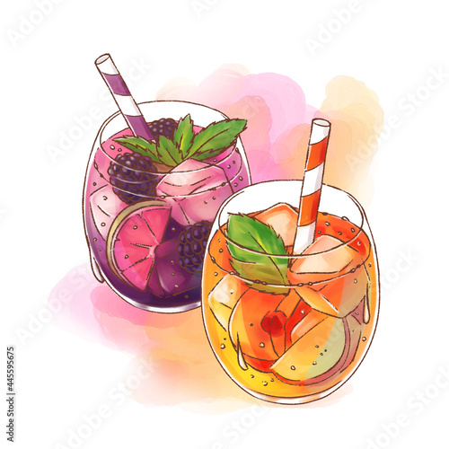 Summer drinks in different flavours