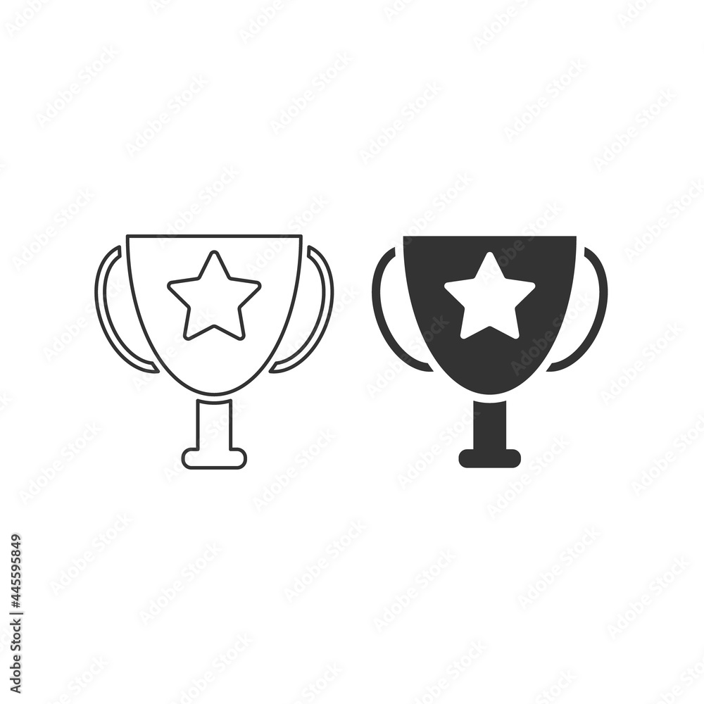 Trophy cup with star vector icon Trophy cup with star vector icon