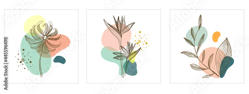 Abstract Plant Art design for print, cover, wallpaper.colorful background.