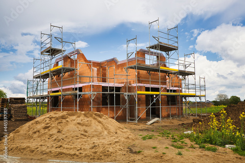 Closeup shot of a house under construction in Germany photo