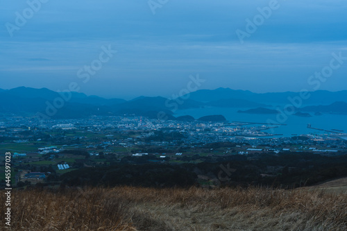 五島列島にある富江市の鬼岳から臨む美しい景観