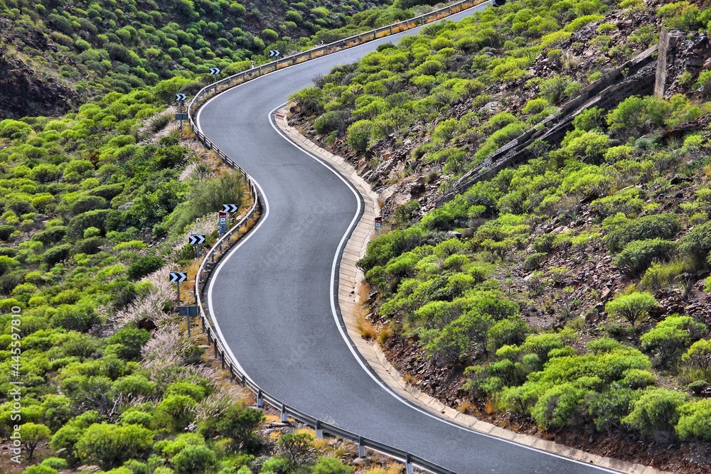 Winding road in Gran Canaria Winding road in Gran Canaria