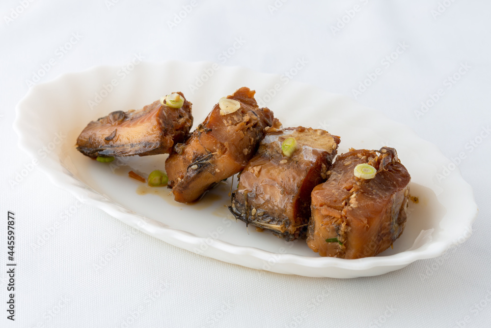 Korean Braised semi-dried pollock side dish which is called Kodari Jorim Korean Braised semi-dried pollock side dish which is called Kodari Jorim