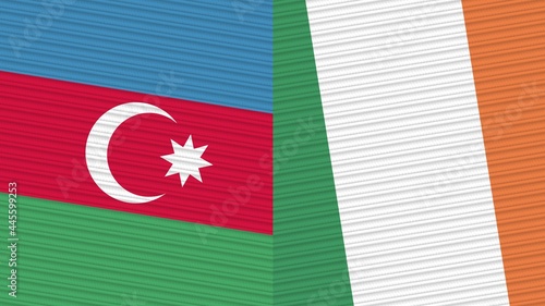 Ireland and Afghanistan Two Half Flags Together Fabric Texture Illustration