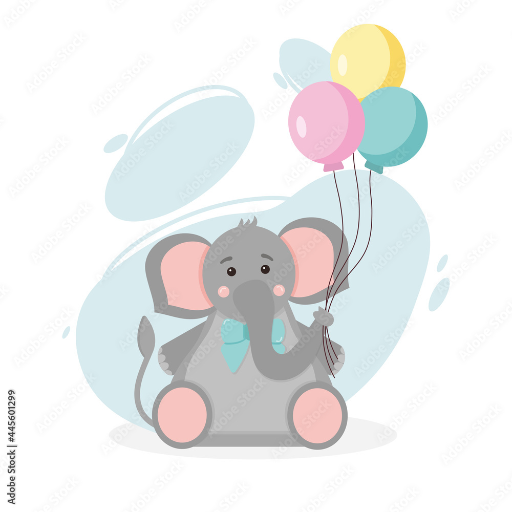 elephant with balloons elephant with balloons