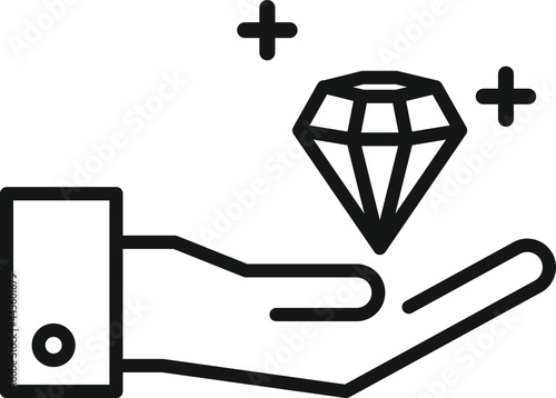 Box with diamond icon, Value Proposition icon , vector illustration
