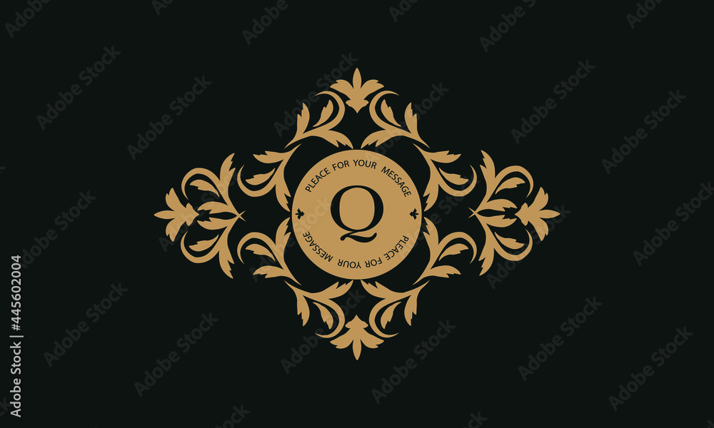 Elegant floral logo design template for one or two letters such as letter Q. Calligraphic exquisite ornament. Business sign, monogram identity for restaurant, boutique, hotel, heraldic, jewelry. Elegant floral logo design template for one or two letters such as letter Q. Calligraphic exquisite ornament. Business sign, monogram identity for restaurant, boutique, hotel, heraldic, jewelry.