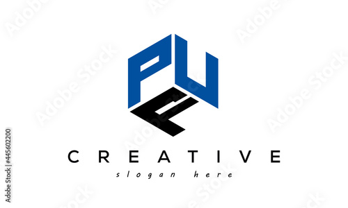 Letter PUF creative logo design vector	
