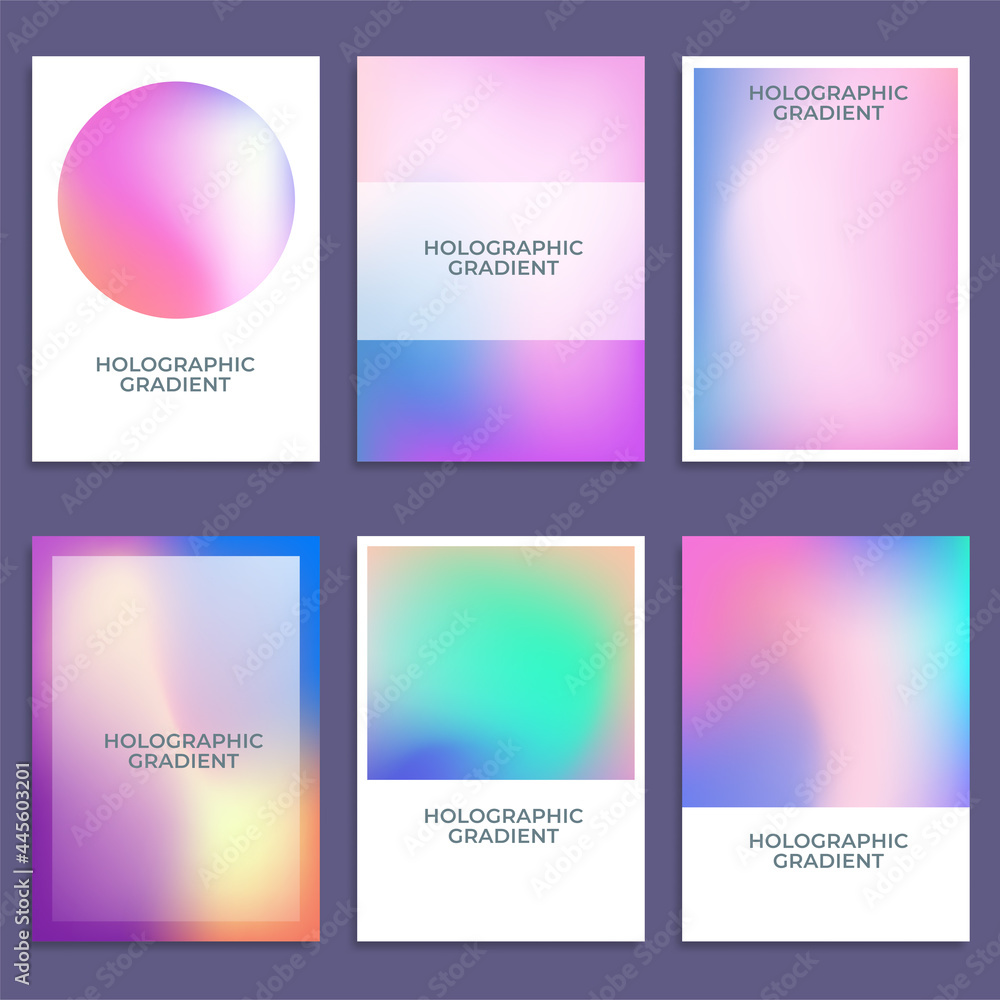 Holographic gradient background set with hologram cover