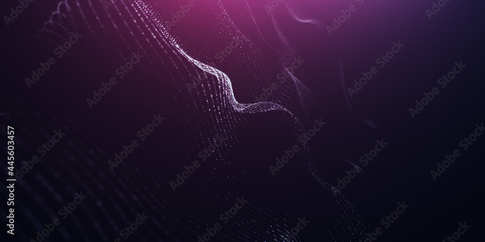 Abstract background with dynamic waves, line and particles. Abstract colorful digital particles wave with bokeh and light background. Abstract background with dynamic waves, line and particles. Abstract colorful digital particles wave with bokeh and light background.